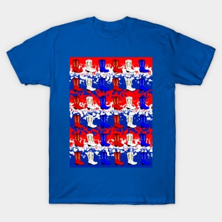 FOURTH Of July American Cowboy Red White And Blue T-Shirt